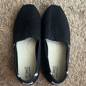 TOMS Classic Black Canvas Slip-Ons
